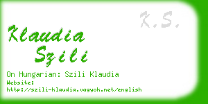 klaudia szili business card